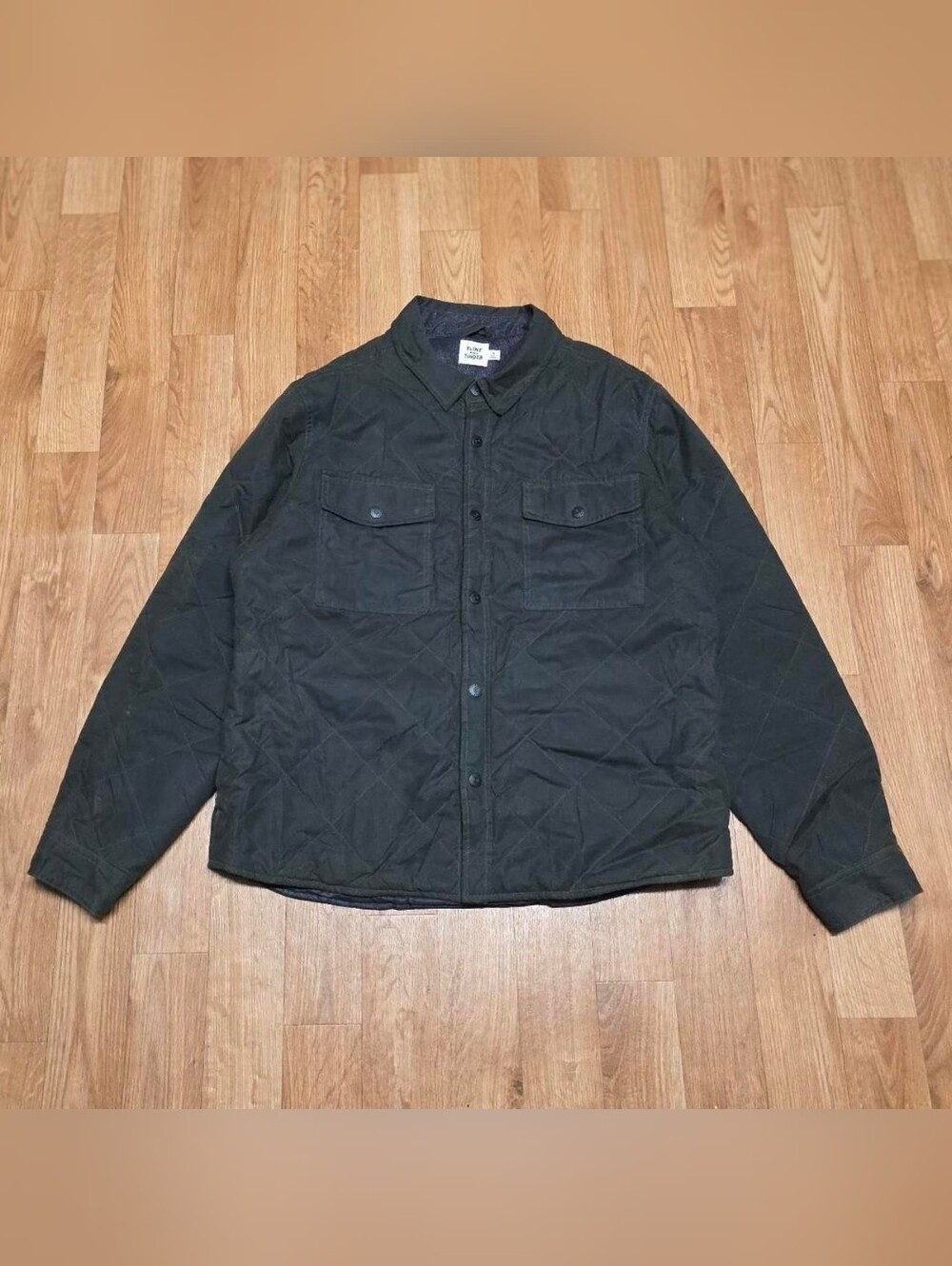 Flint and Tinder Quilted Waxed Shirt Jacket Size Large